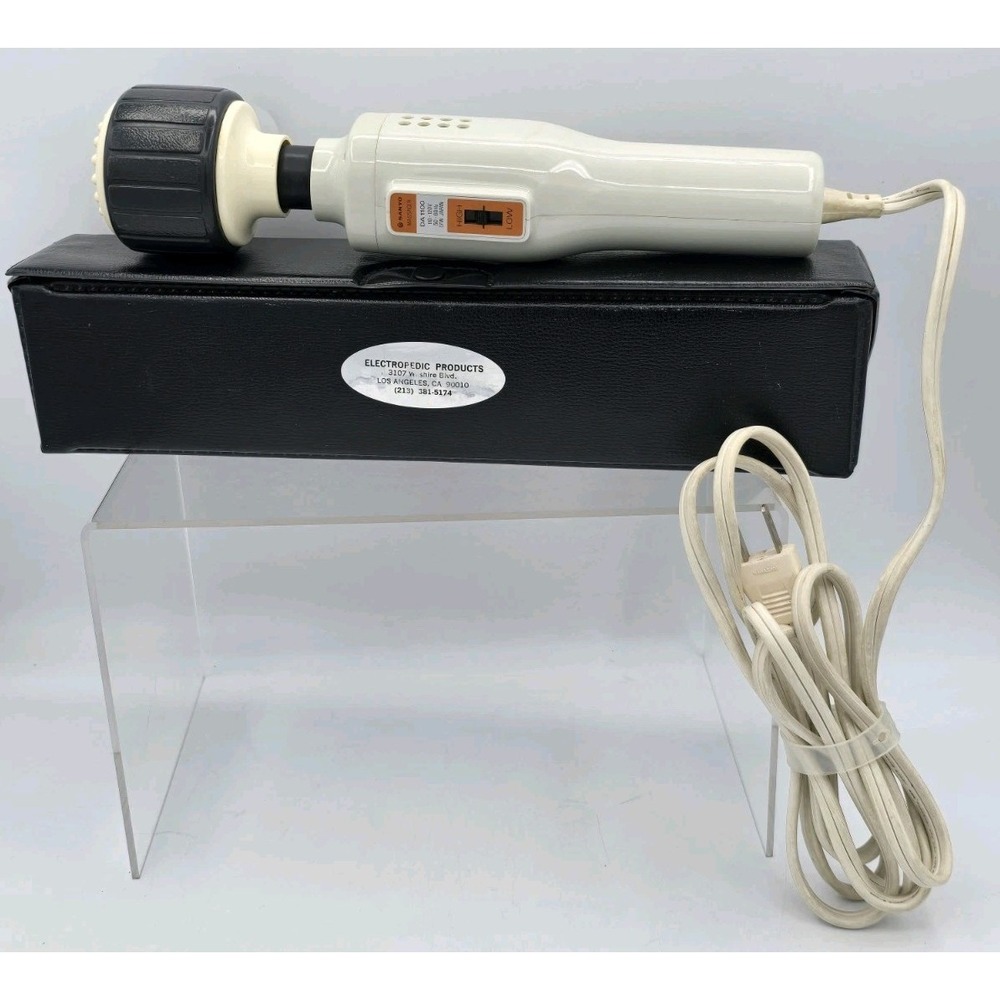 Vtg Sanyo Handheld Massager‎ Wand Model DA 1100 Japan 2 Speed W/ OG Case
